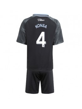 Billige Aston Villa Ezri Konsa #4 Bortedraktsett Barn 2025-26 Kortermet (+ Korte bukser)